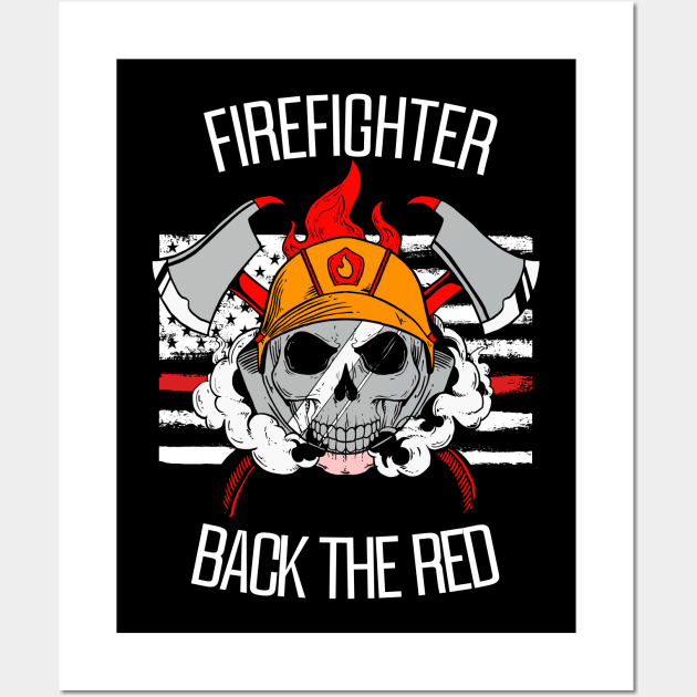 Thin Red Line - Fireman & Volunteer Firefighter Wall Art by 5StarDesigns